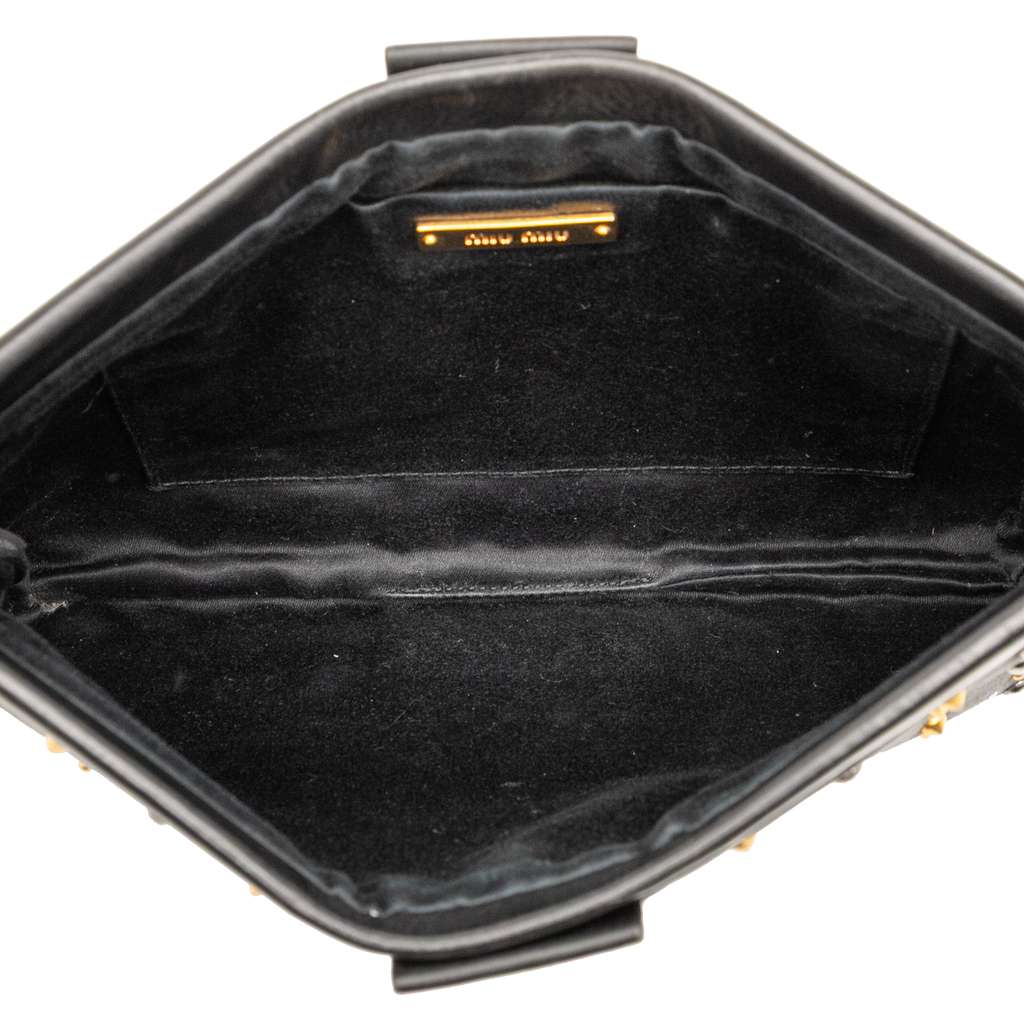 Miu Miu Studded Leather Frame Clutch - 4