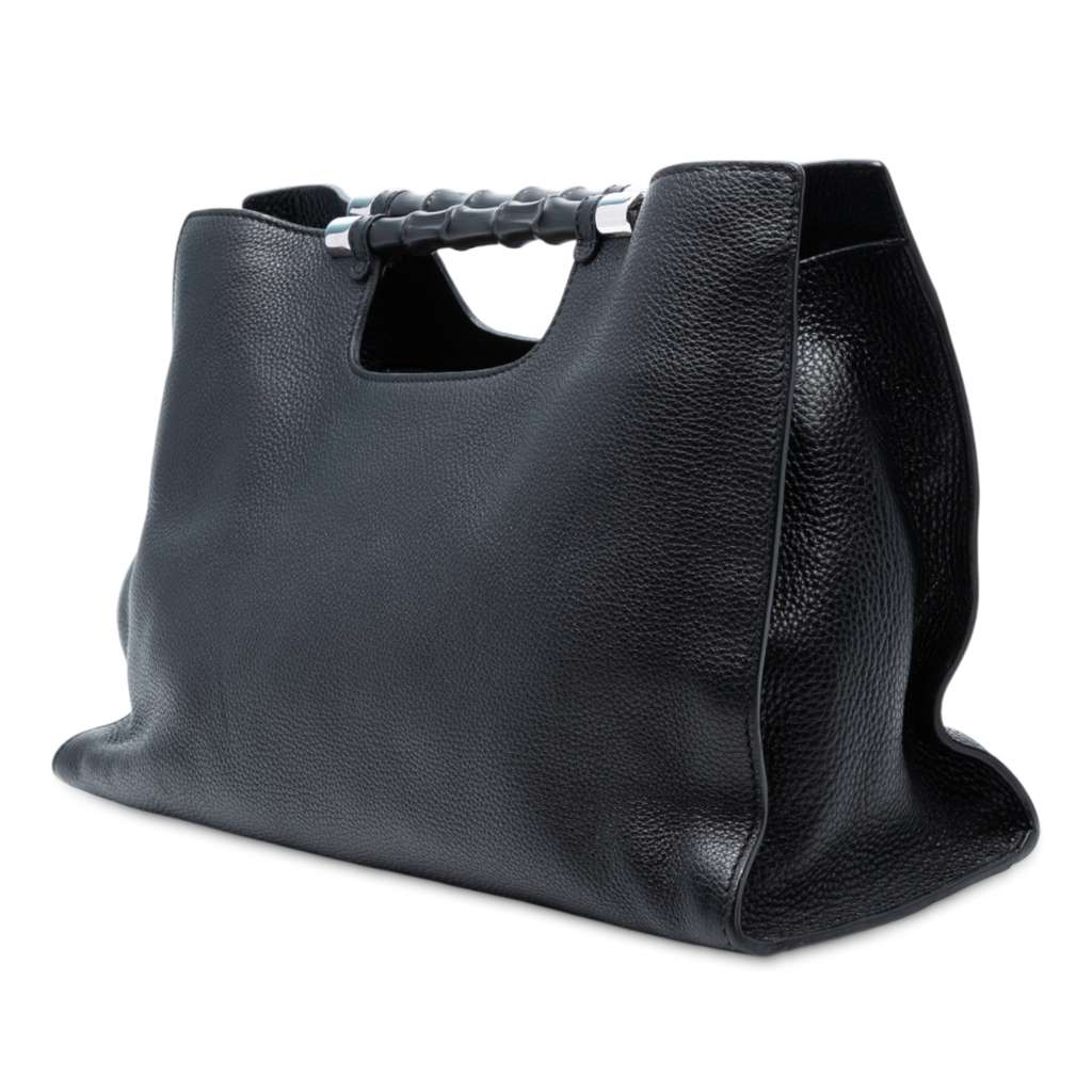 Gucci Medium Calfskin Bamboo Daily Shopper Satchel - 2
