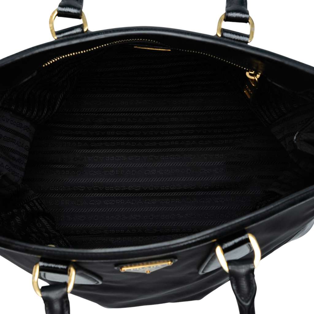 Prada Saffiano Vernice Trimmed Tessuto Parabole Tote - 4
