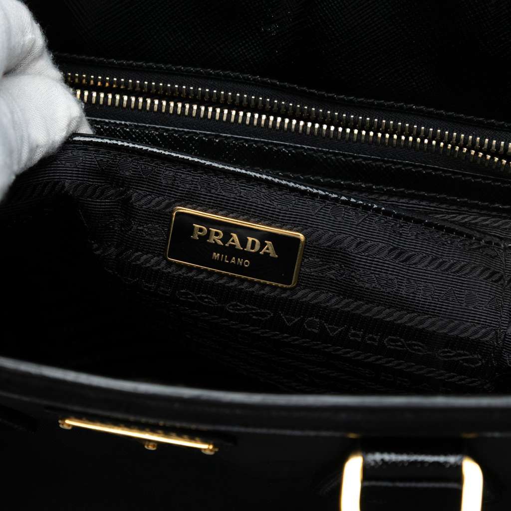 Prada Saffiano Vernice Trimmed Tessuto Parabole Tote - 5