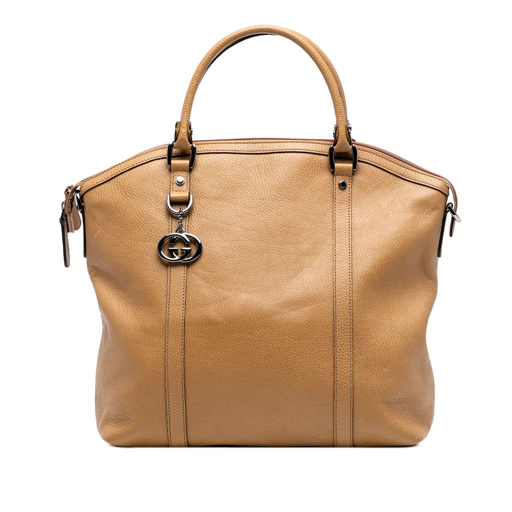 Gucci Large Leather GG Charm Dome Satchel