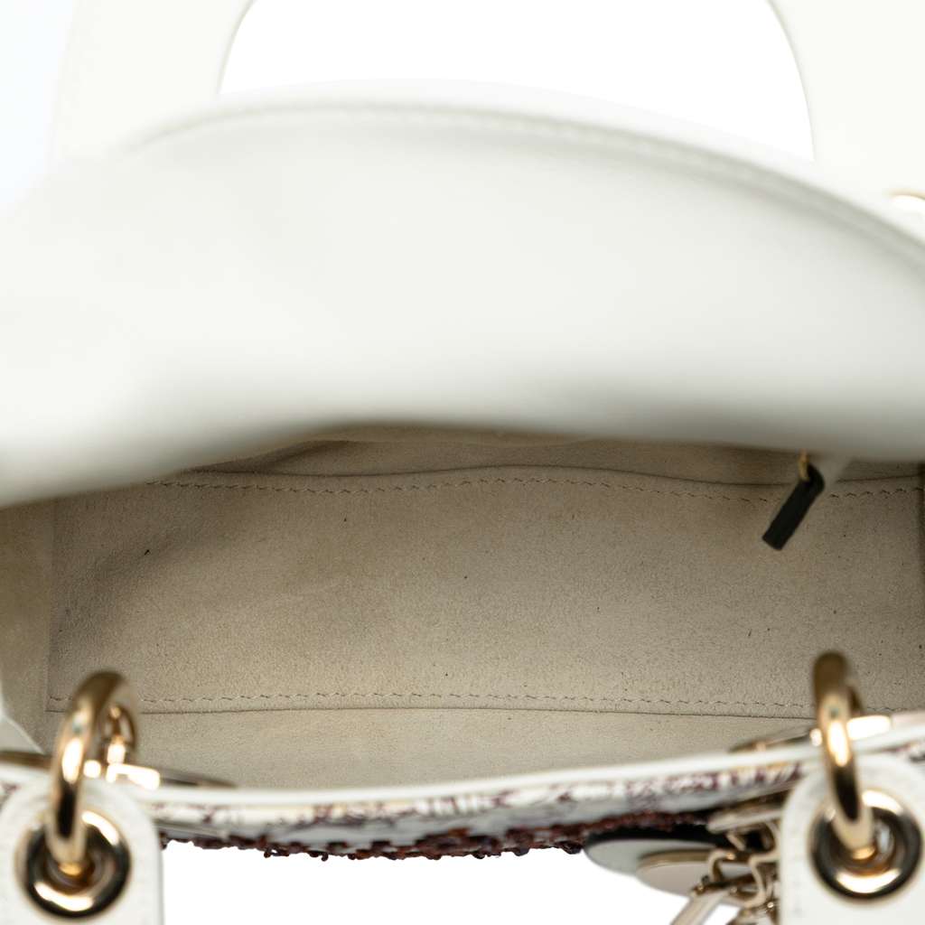 Dior Limited Edition Mini Calfskin Embroidered Toile de Jouy Lady Dior - 4