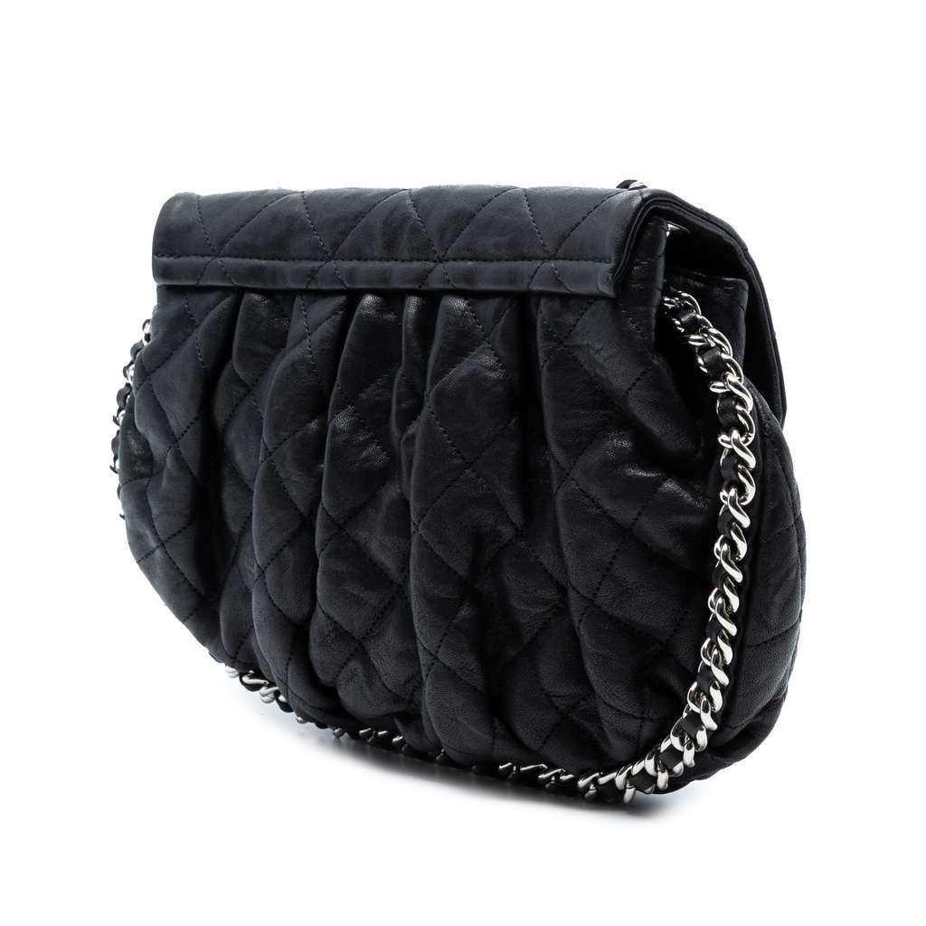 Chanel Medium Quilted Washed Lambskin Chain Around Messenger Bag - 2