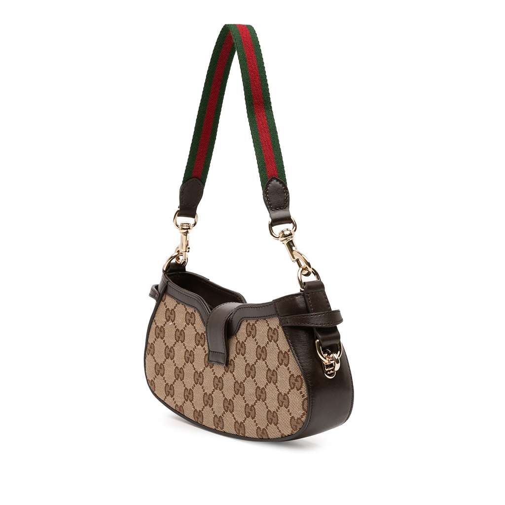 Gucci Mini GG Supreme Moon Side Web Shoulder Bag - 2