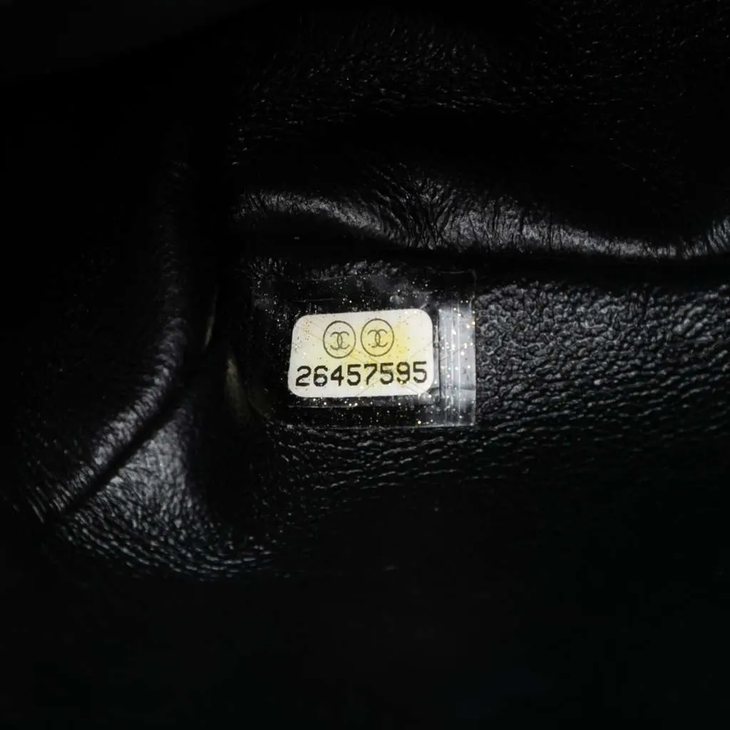 Chanel Medium Classic Denim Braided Single Flap Black Denim Very good - Box View