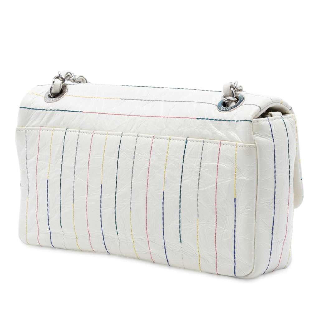 Chanel Distressed Calfskin Straight Line Stitch Flap - 2