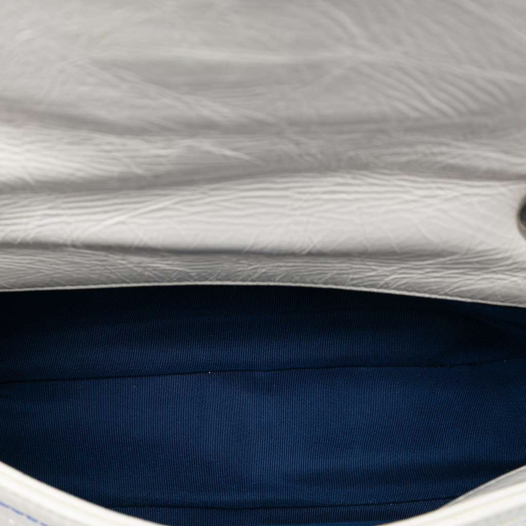 Chanel Distressed Calfskin Straight Line Stitch Flap - 4