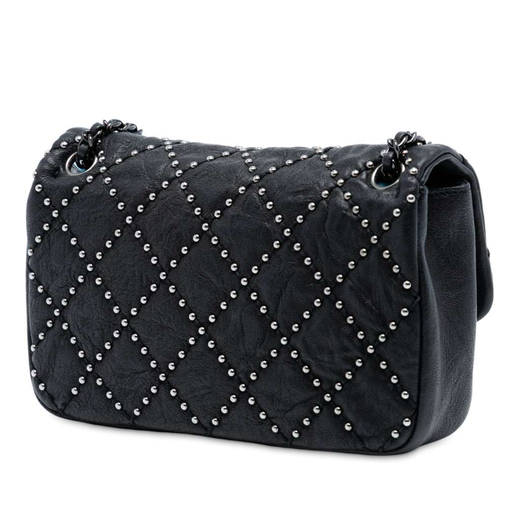 Chanel Small Quilted Distressed Calfskin Studded Metal Beauty Flap - 2