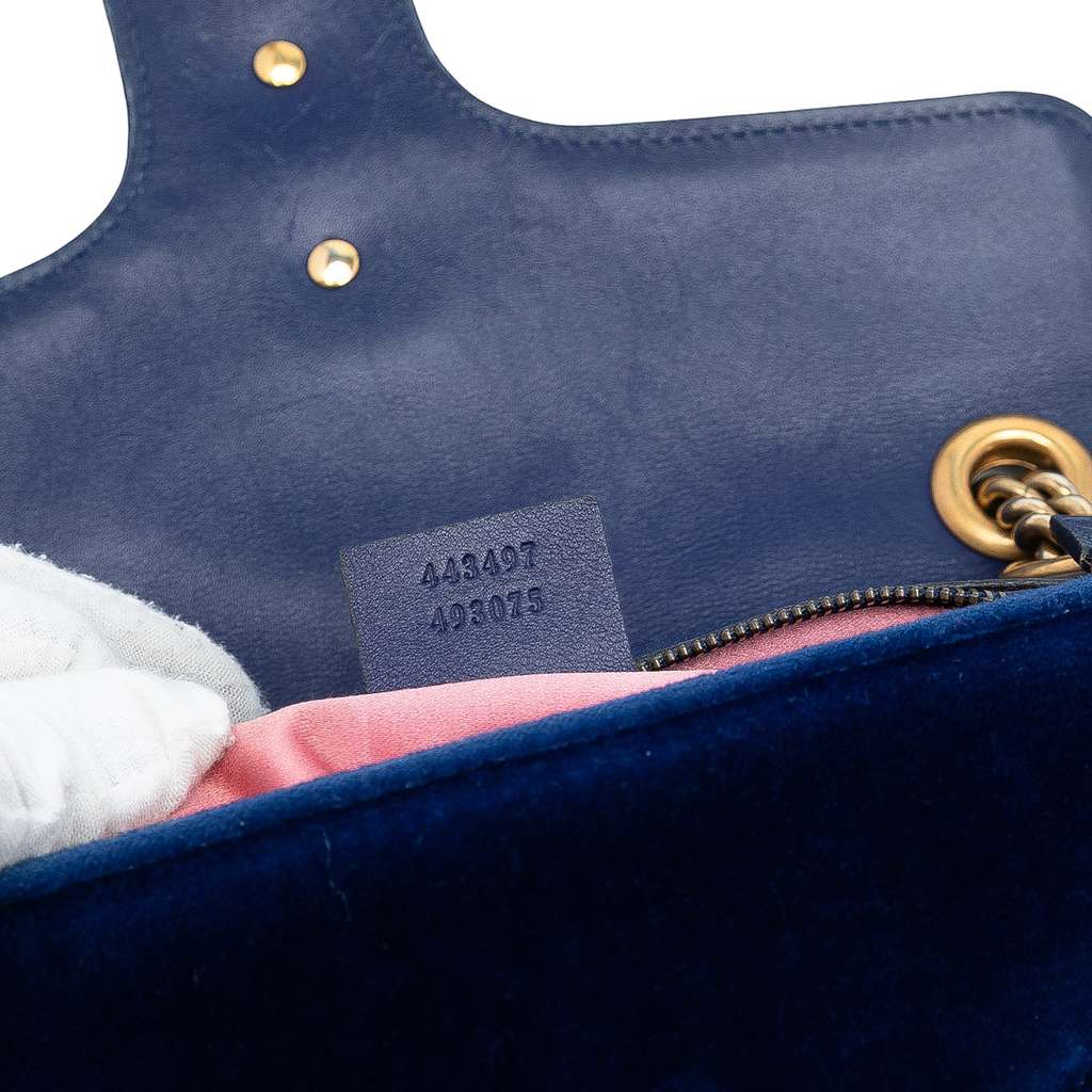 Gucci Medium GG Marmont Matelasse Velvet Shoulder Bag - 5