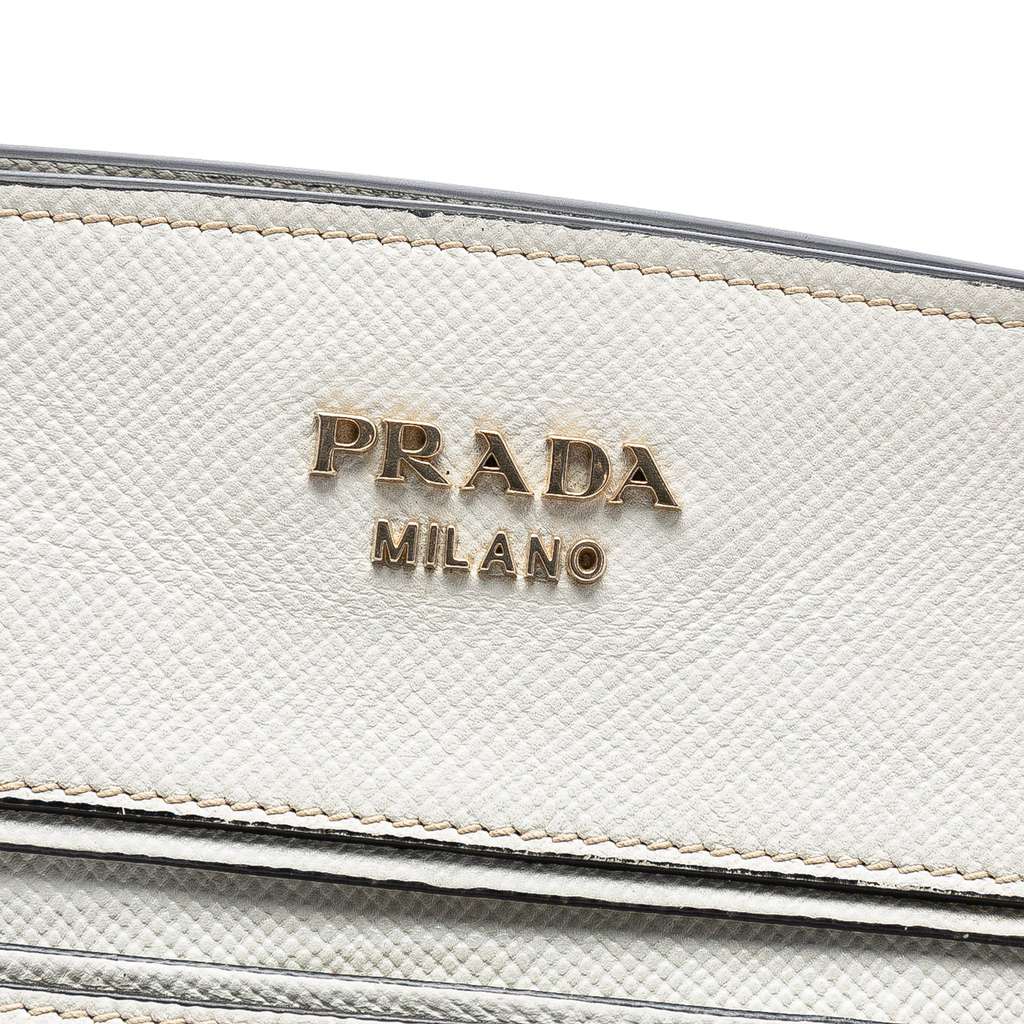 Prada Saffiano Trimmed Canvas Satchel - 5