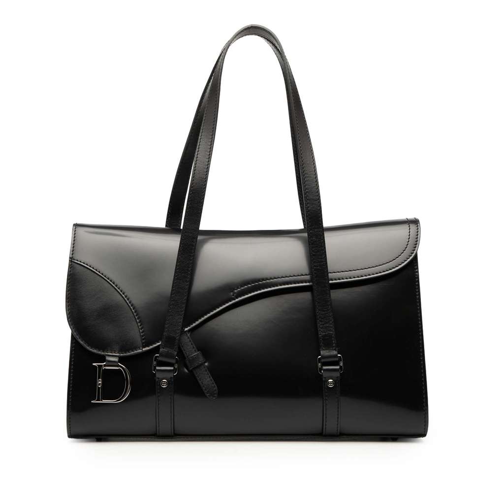 Dior Patent Flap Saddle Bag