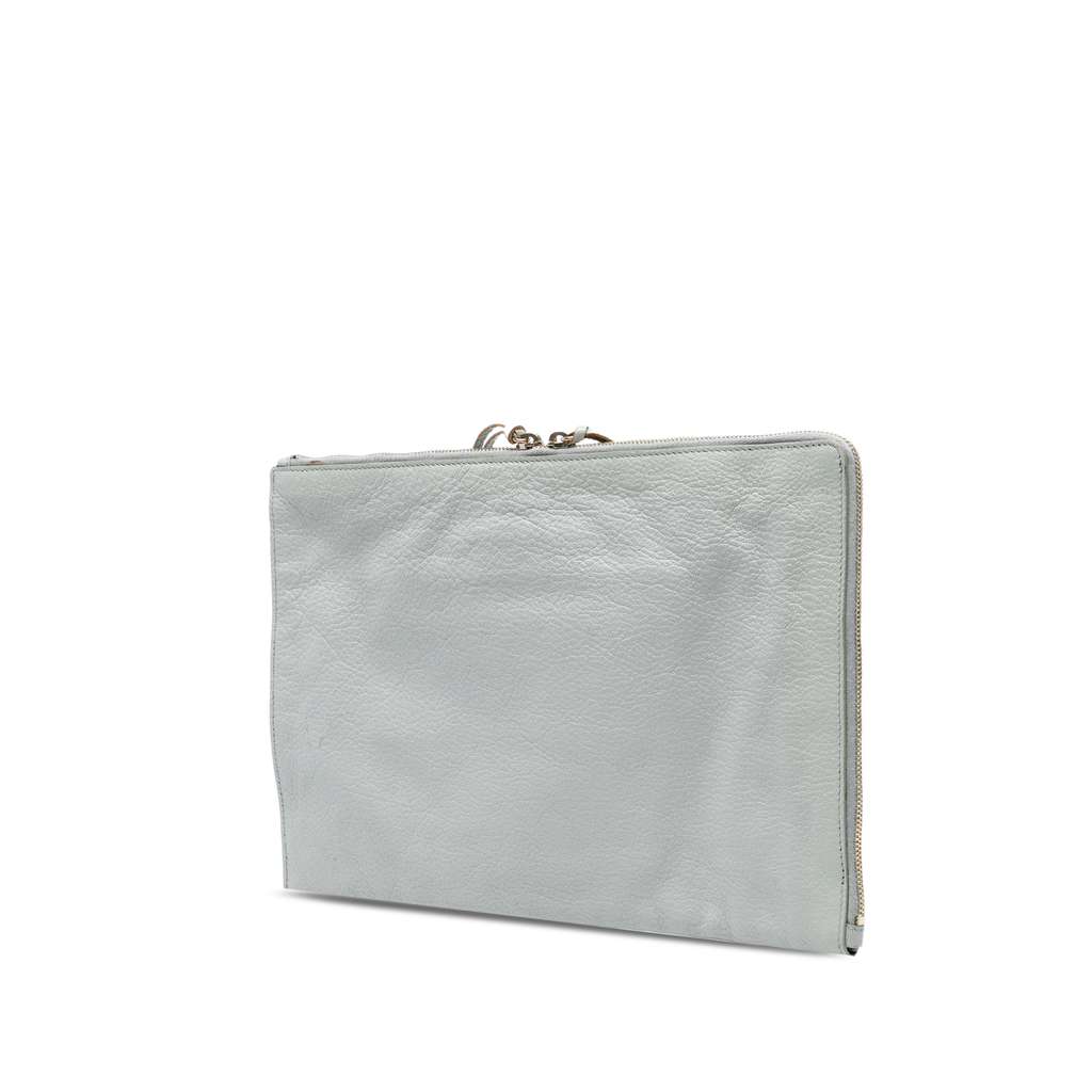 Balenciaga Calfskin Motocross Classic Zip Around Flat Clutch - 2