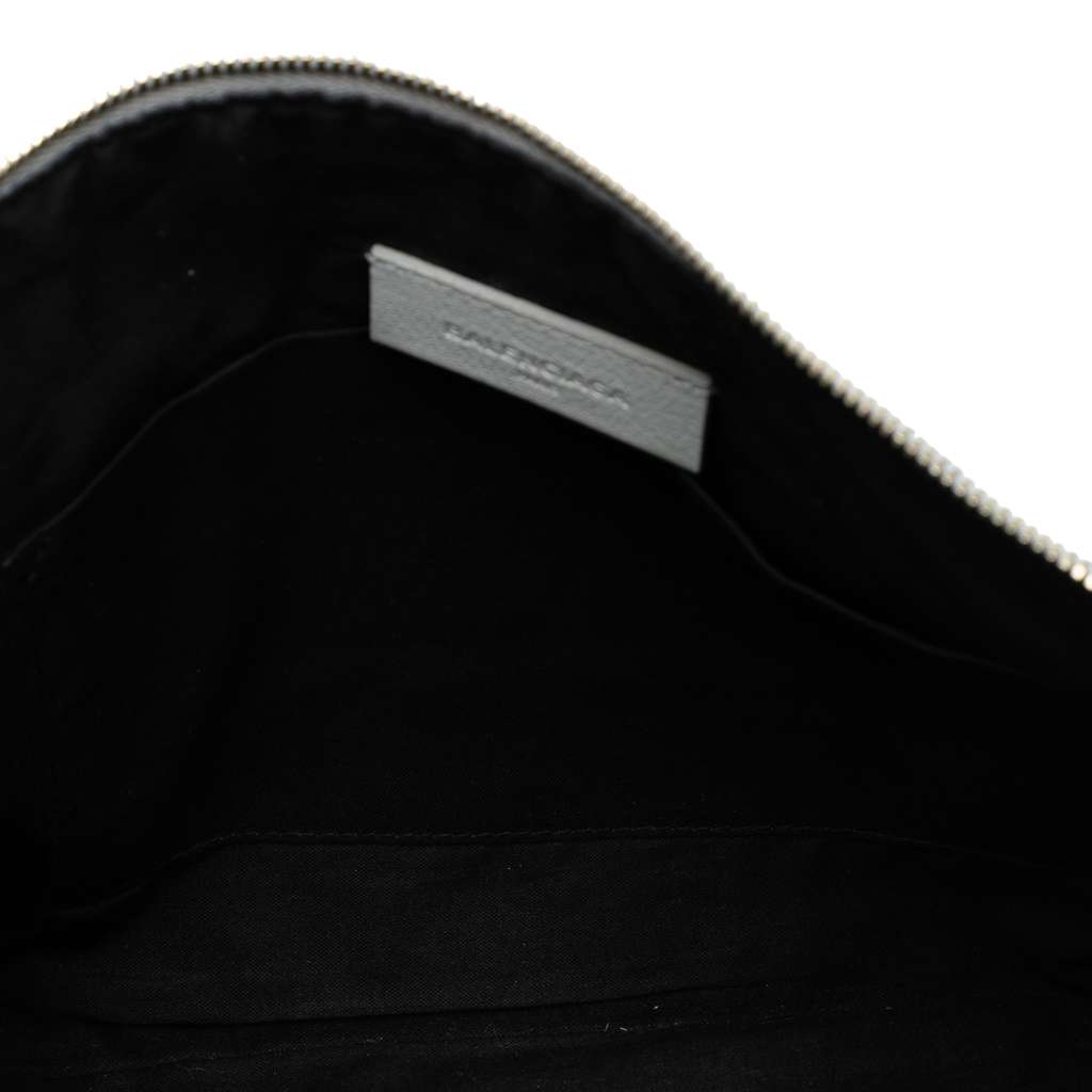 Balenciaga Calfskin Motocross Classic Zip Around Flat Clutch - 3