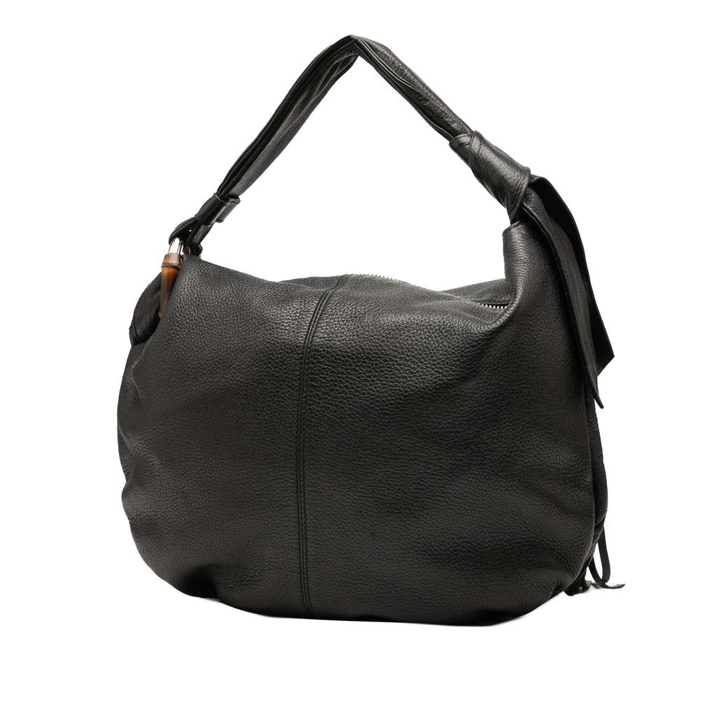 Gucci Medium Leather Bamboo Jungle Hobo - 2