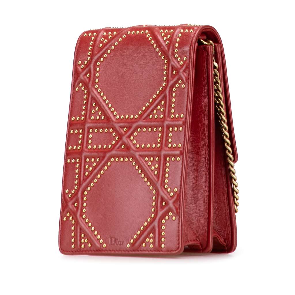 Dior Studded Lambskin Vertical Diorama Crossbody - 2