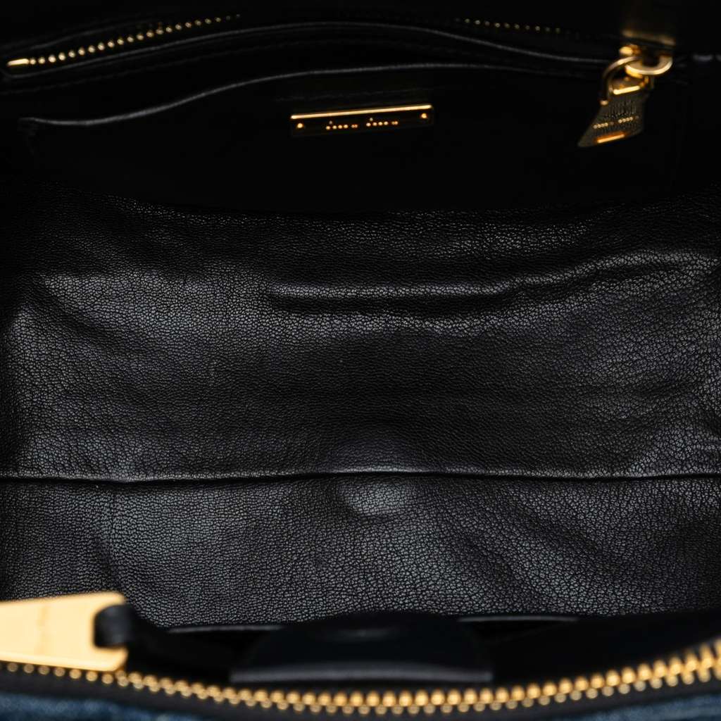 Miu Miu Denim Grommet Biker Twin Pocket Tote - 4