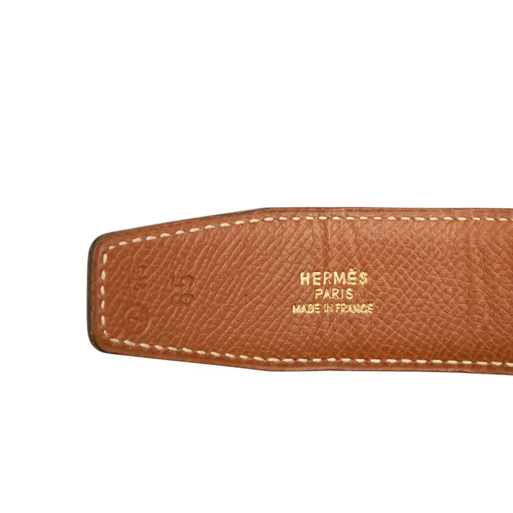 Hermès Box Calf Horse Buckle Belt Black Leather Good - Box View