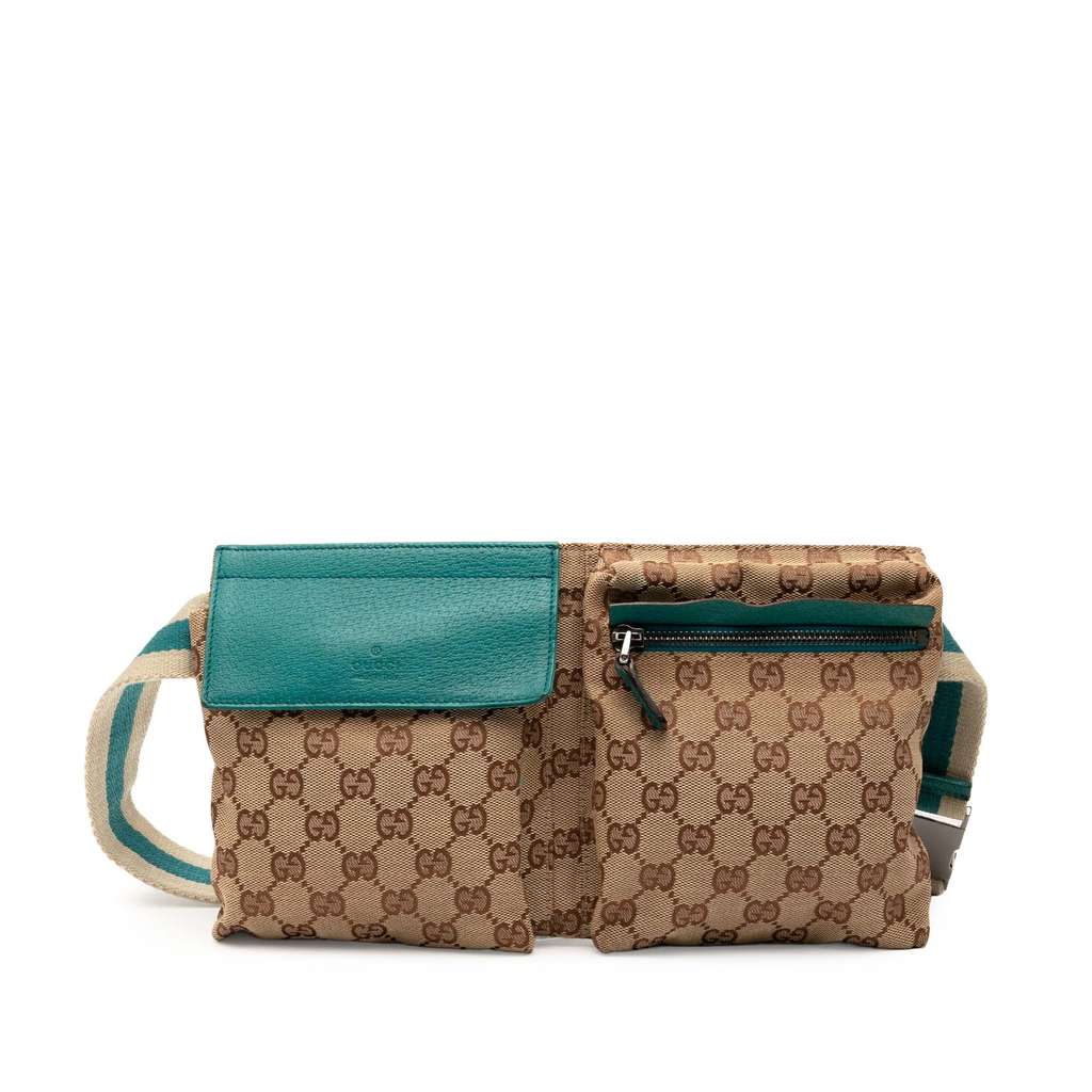 Gucci GG Canvas Web Double Pocket Belt Bag