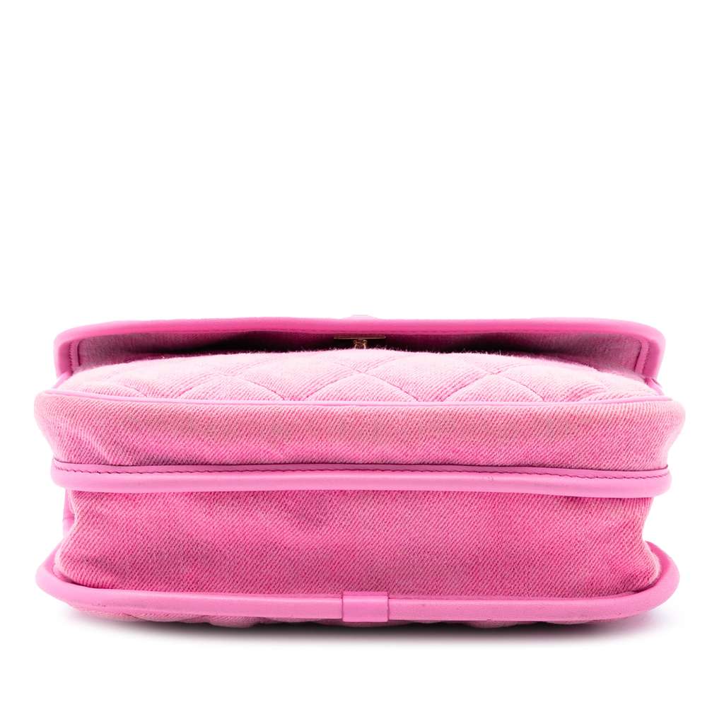 Chanel Small CC Quilted Denim Messenger Flap - 3