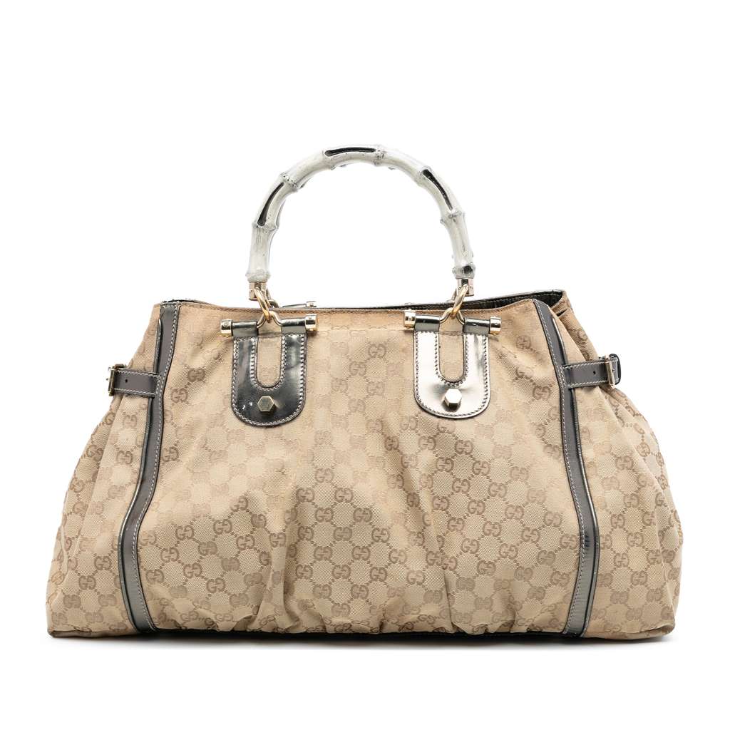 Gucci GG Canvas Bamboo Dialux Pop Tote