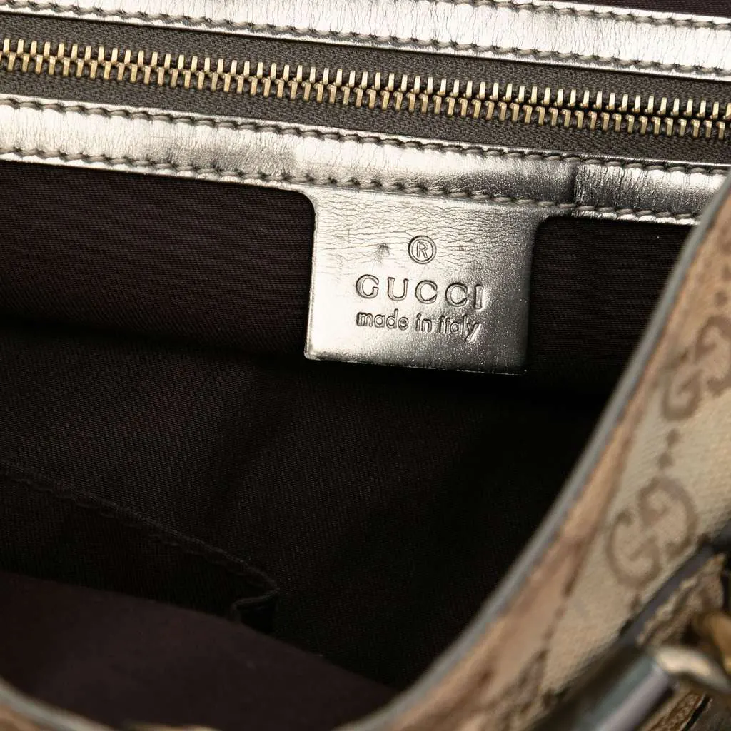 Gucci GG Canvas Bamboo Dialux Pop Tote Brown Canvas Good - Box View