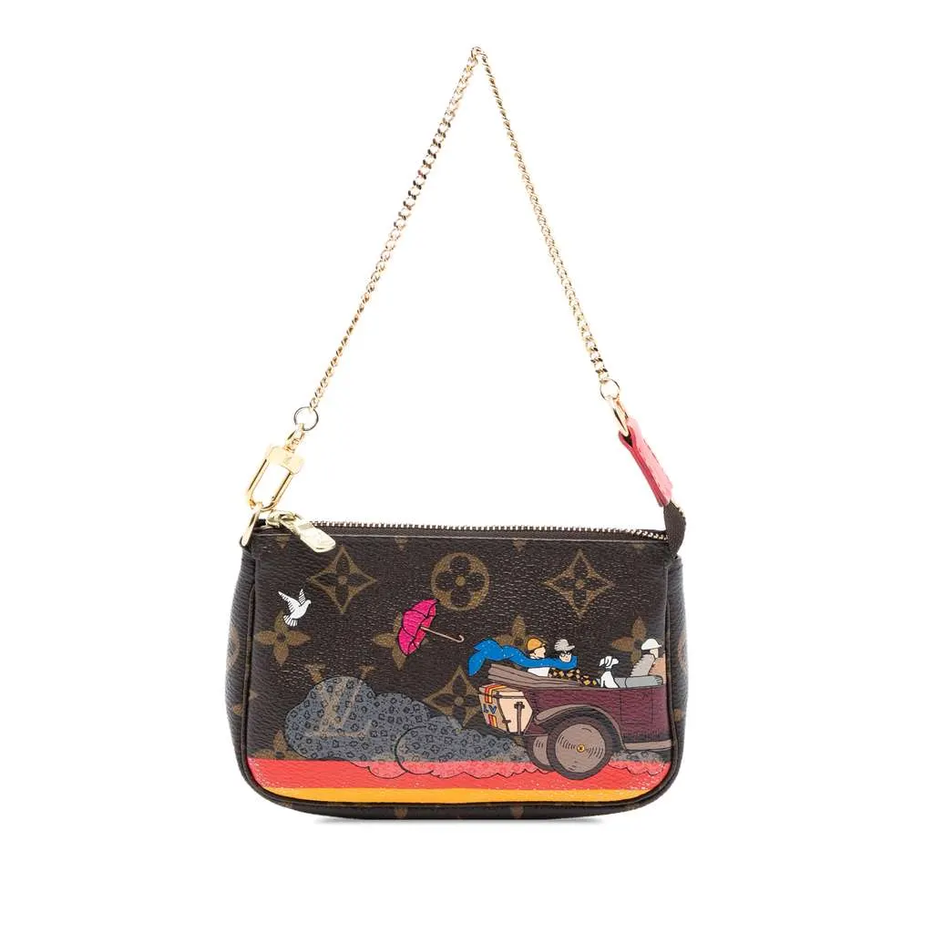 Louis Vuitton Monogram Evasion Illustre Mini Pochette Accessories Brown Good - Front View