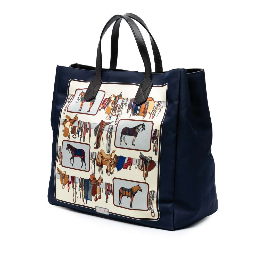 Gucci Nylon Horse Frame Print Tote - 2