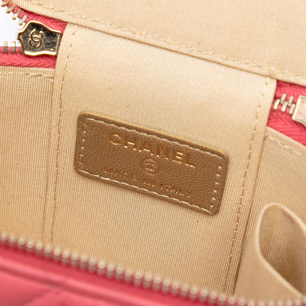 Chanel Mini Quilted Lambskin Pearl Crush Vanity Case With Chain - 5