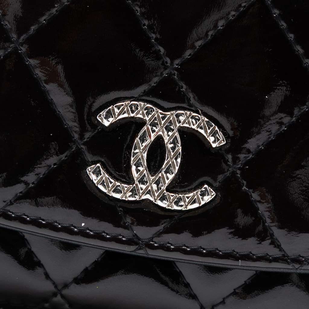 Chanel CC Quilted Patent Brilliant Wallet On Chain - 5