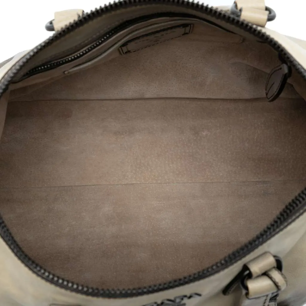 Prada Glace Calf Ombre Leather Satchel Brown Leather Very good - Model View