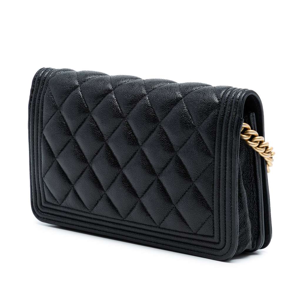 Chanel Quilted Caviar Boy Wallet on Chain - 2