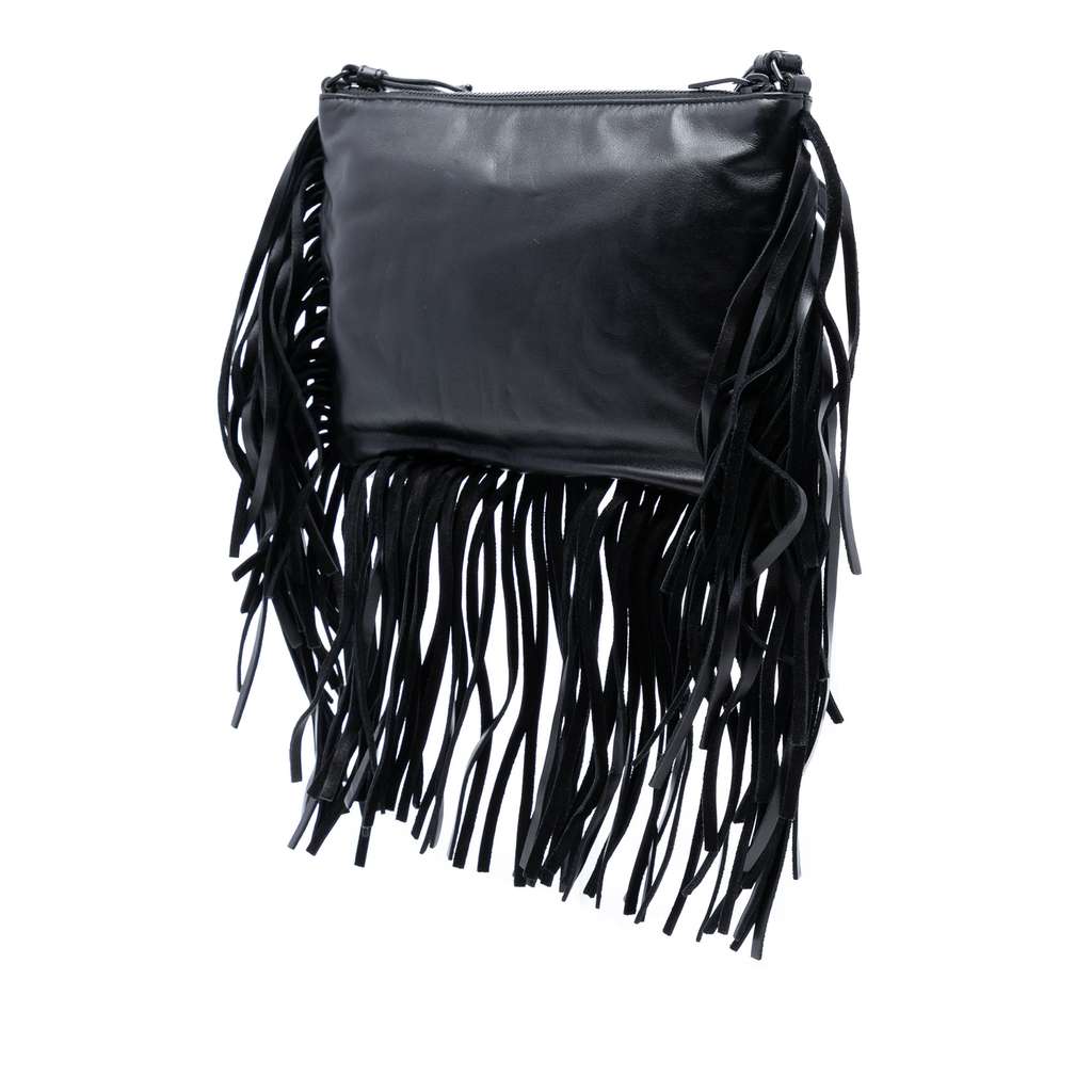 Saint Laurent Calfskin Monogram Fringe Crossbody - 2