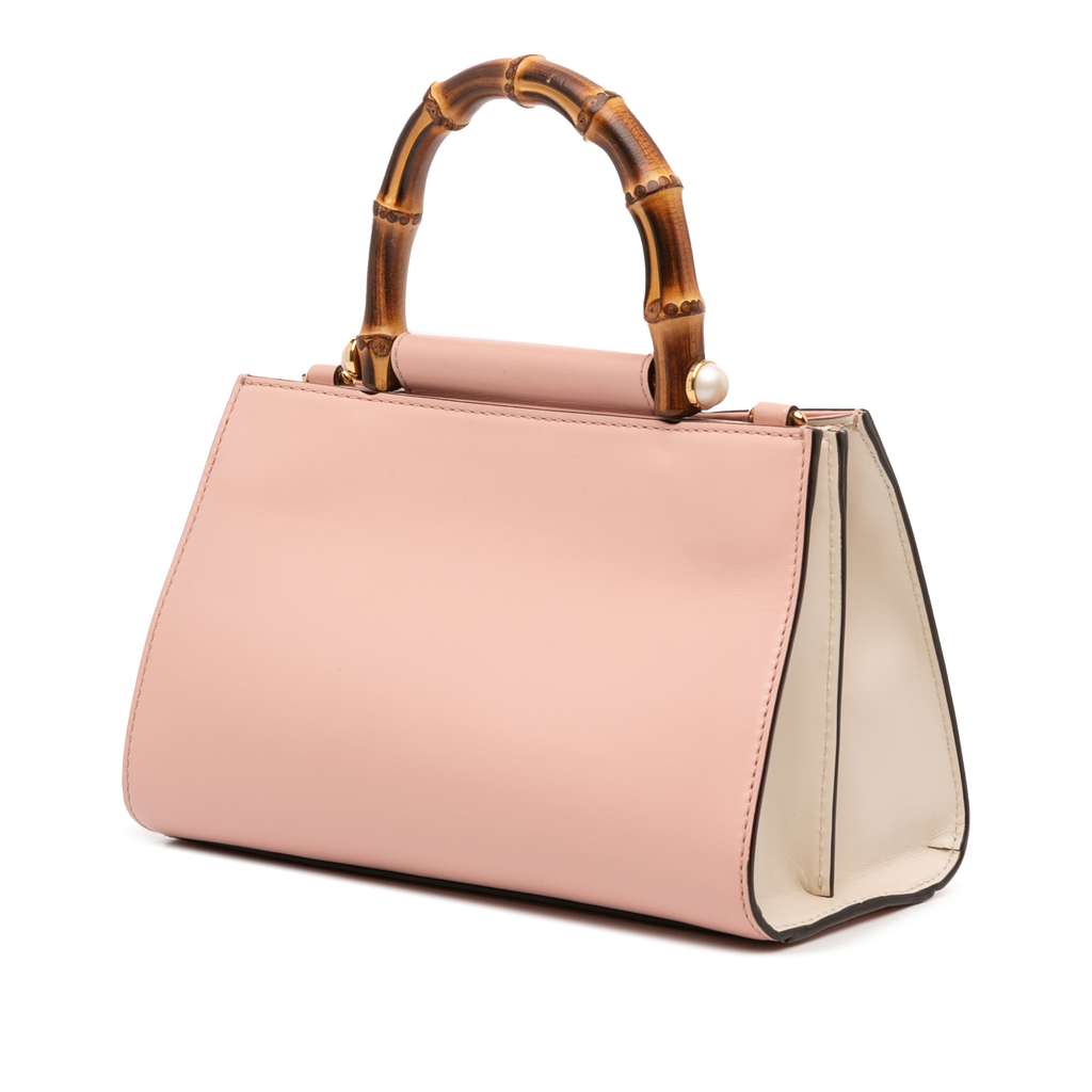 Gucci Mini Leather Bamboo Nymphaea Satchel - 2