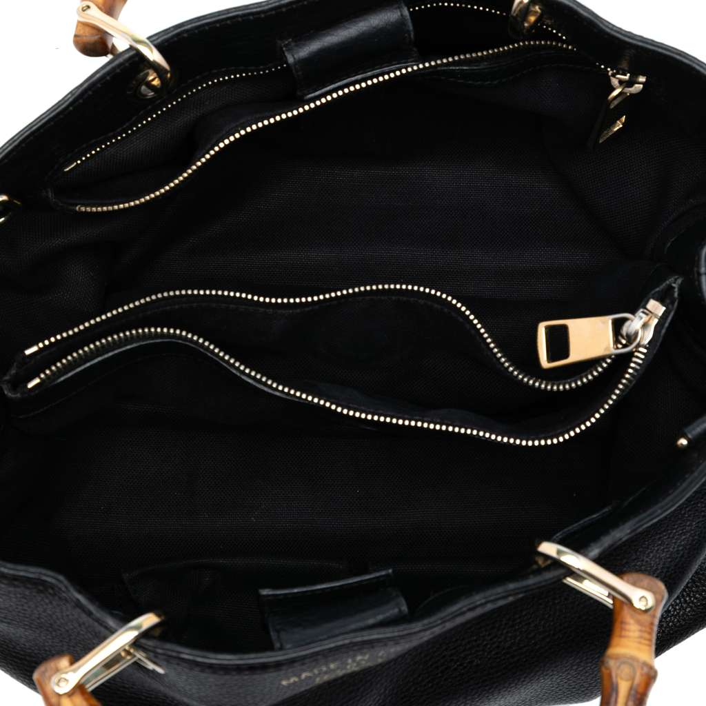 Gucci Medium Calfskin Bamboo Shopper Satchel - 4