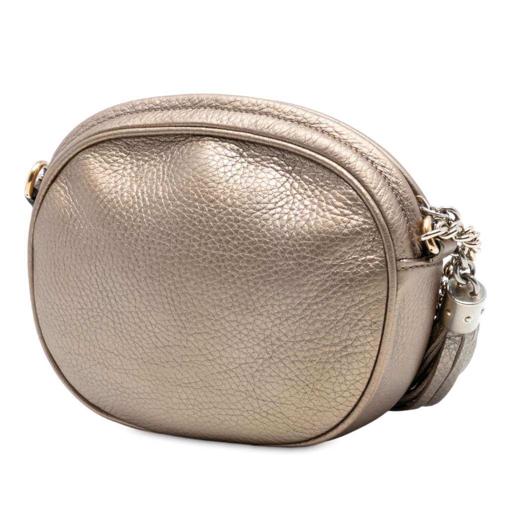 Gucci Mini Metallic Pebbled Calfskin Soho Chain Crossbody - 2