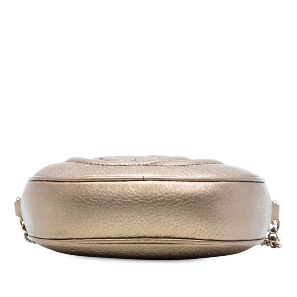 Gucci Mini Metallic Pebbled Calfskin Soho Chain Crossbody - 3