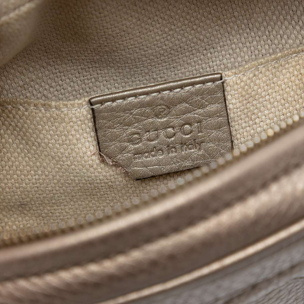 Gucci Mini Metallic Pebbled Calfskin Soho Chain Crossbody - 5