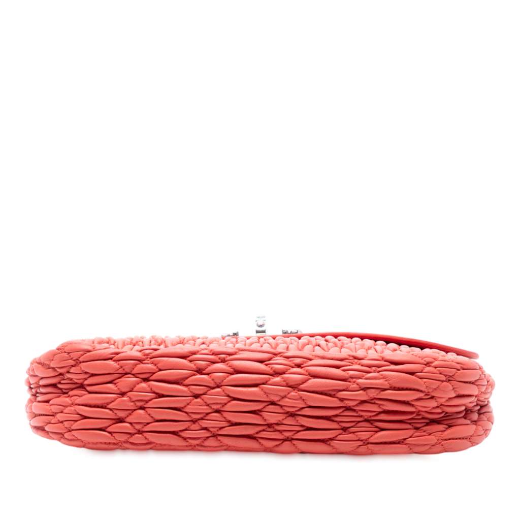 Miu Miu Matelasse Leather Crystal Flap Crossbody - 3