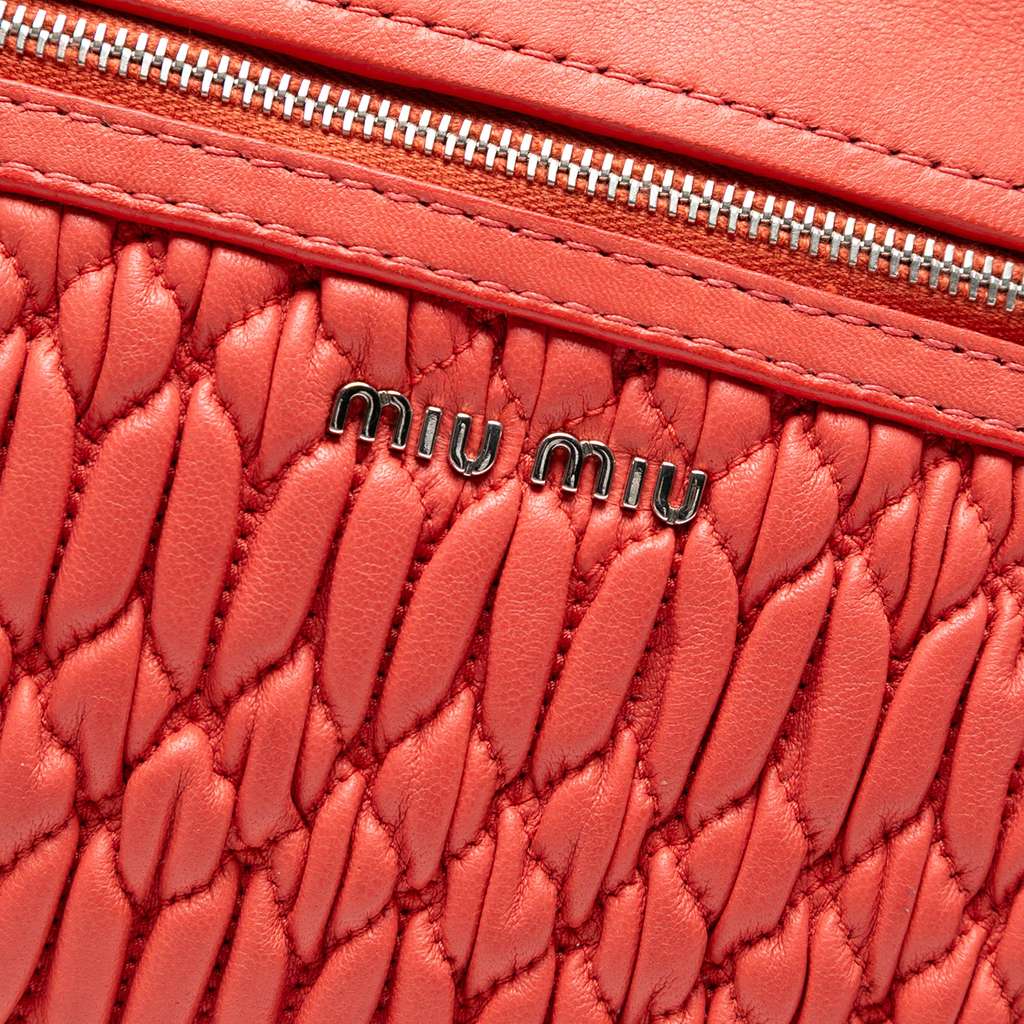 Miu Miu Matelasse Leather Crystal Flap Crossbody - 5