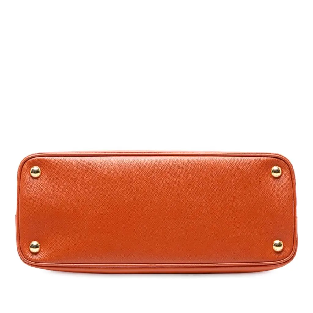Prada Medium Saffiano Lux Promenade Satchel Orange Leather Good - Inside View