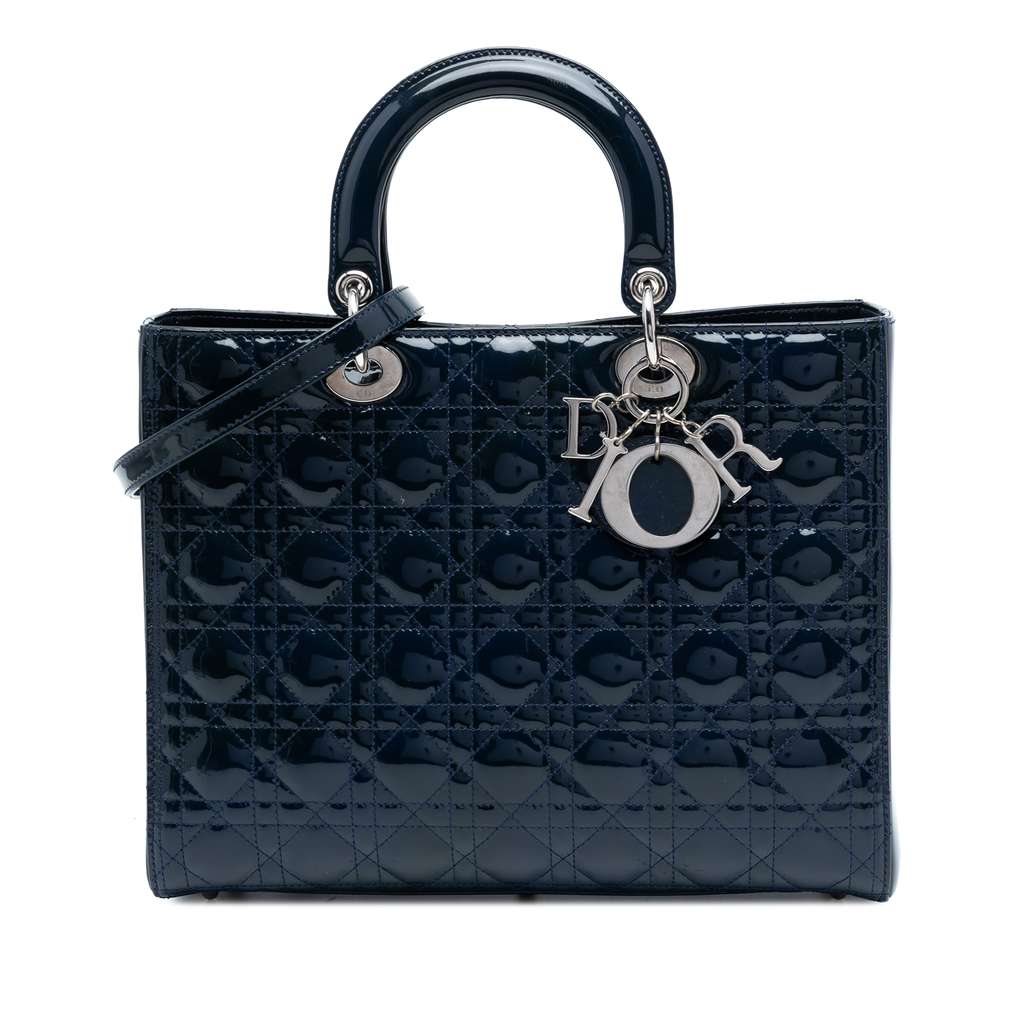 Dior Large Patent Cannage Lady Dior