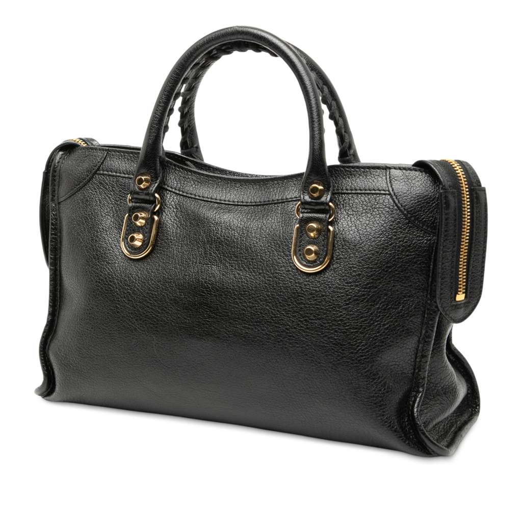 Balenciaga Small Chevre Motocross Classic Metallic Edge City Satchel - 2