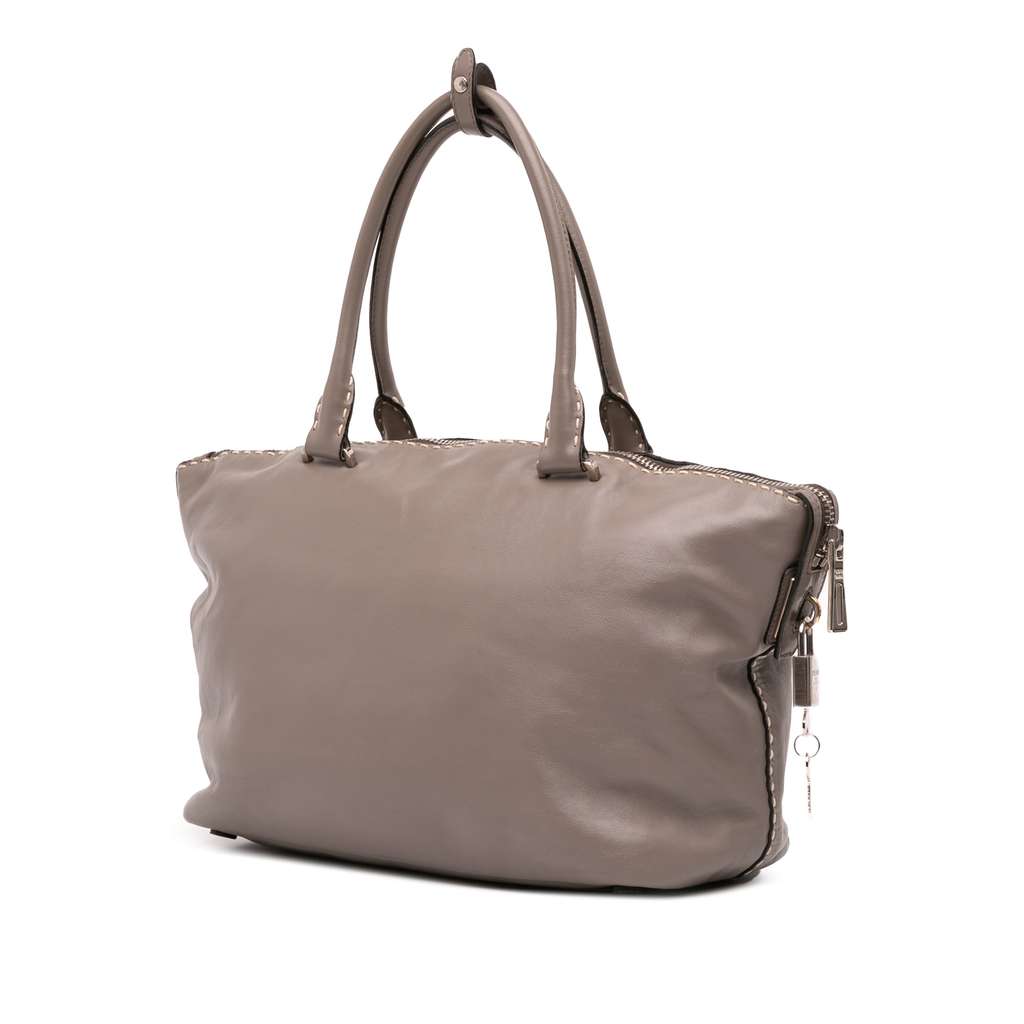 Prada City Calf Hand Stitched Zip Tote - 2