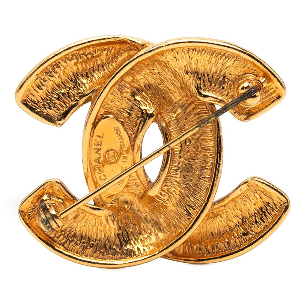 Chanel Gold Plated CC Quilted Brooch - 4