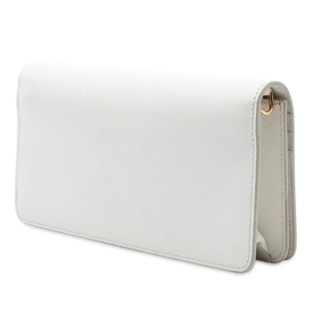 Prada Saffiano Lux Monochrome Wallet on Chain - 2
