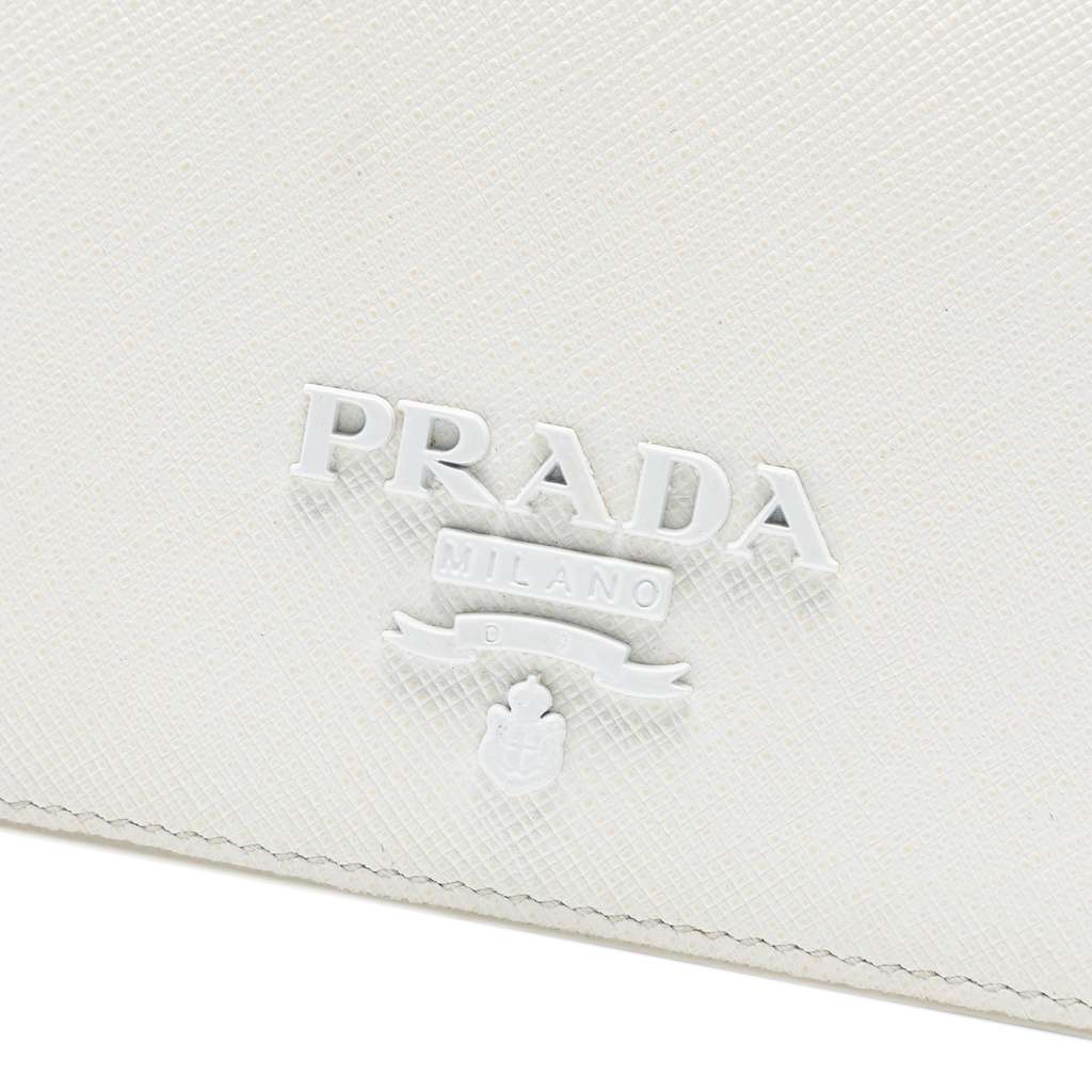 Prada Saffiano Lux Monochrome Wallet on Chain - 5