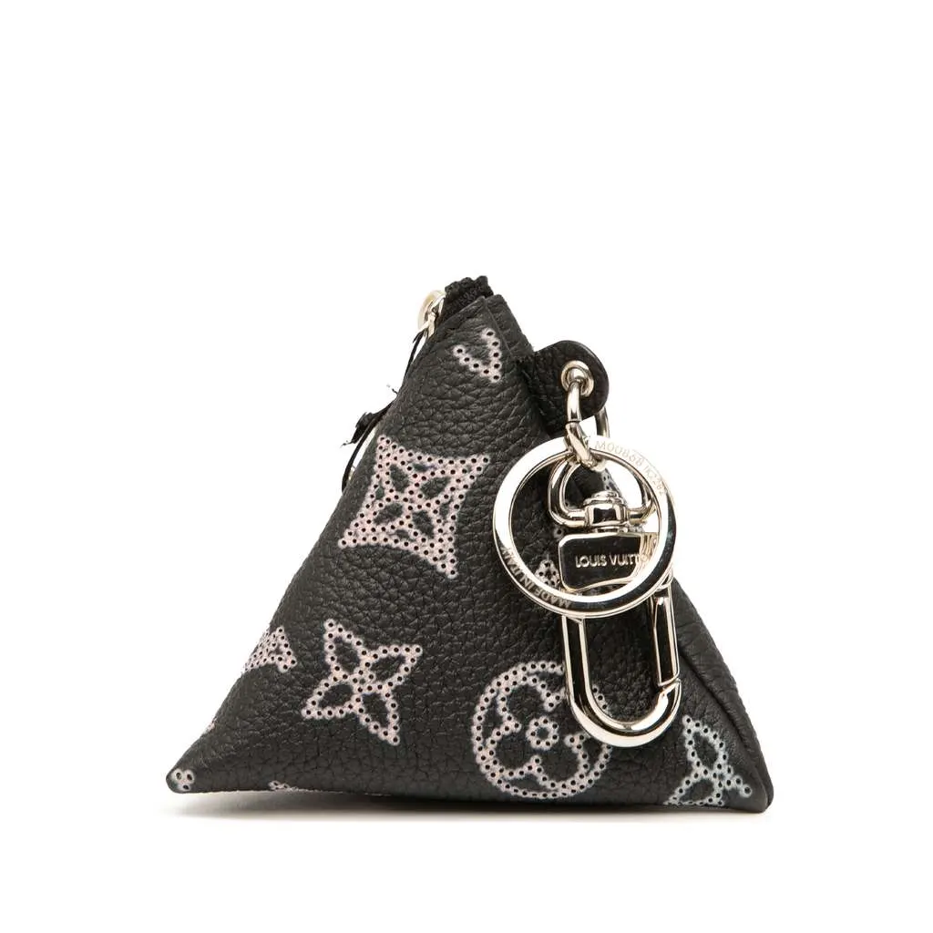 Louis Vuitton Monogram Mahina Berlingo Key Pouch Black Leather Very good - Front View
