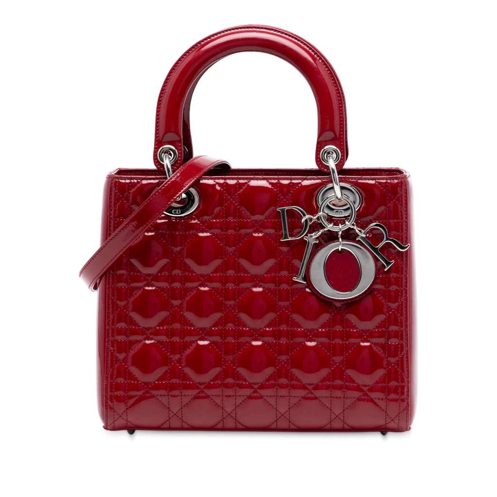 Dior Medium Patent Cannage Lady Dior