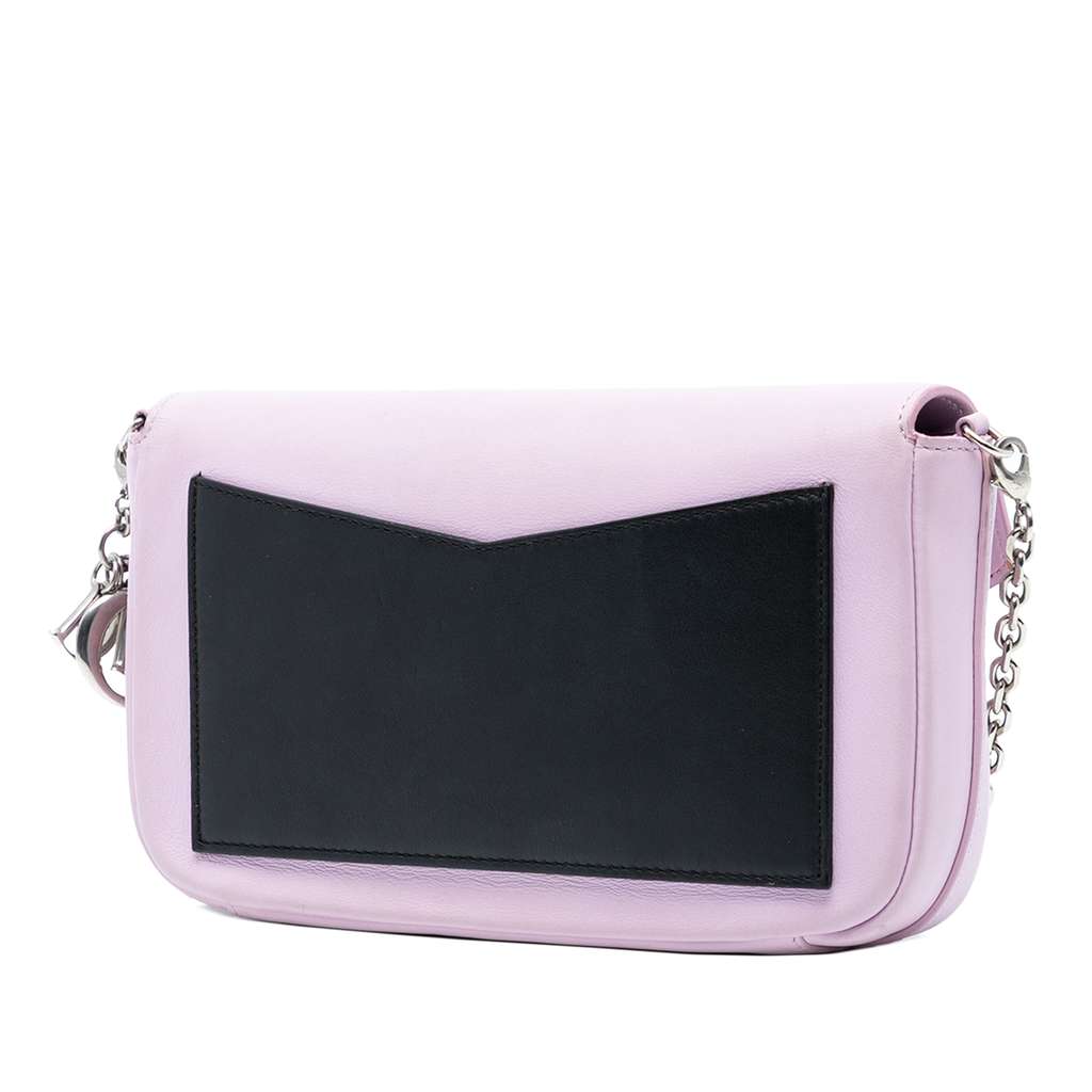 Dior Tricolor Leather Turn Lock Wallet on Chain - 2