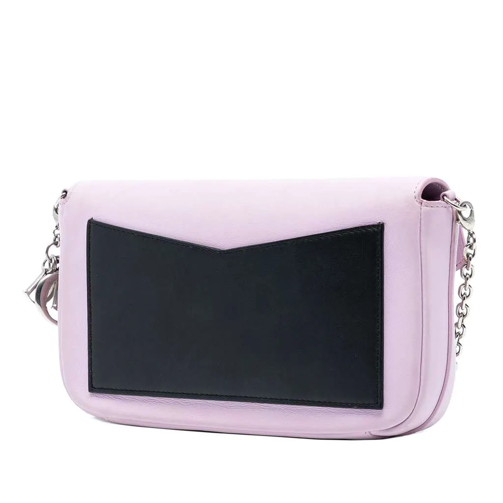 Dior Tricolor Leather Turn Lock Wallet on Chain Pink Leather Very good - Back View